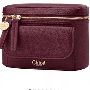NWOT Chloe Beauty Burgundy Makeup Cosmetic Bag